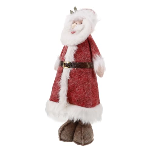 ERINGOGO Weihnachtspuppe Weihnachtsmann-Figur Stehende Weihnachtsmann-Puppe Weihnachtsmann Dekorationen Weihnachtsmann Figur Weihnachtsfiguren Zum Basteln Weihnachtsschmuck Pp Baumwolle Rot von ERINGOGO