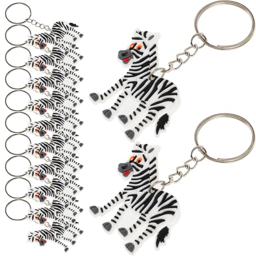 ERINGOGO Zebra-Schlüsselanhänger 12 Stück Zebra-Partygeschenke Inspirierender Schmuck Rucksack-Schlüsselanhänger Geldbörse Hängende Ornamente Tierparty Dusche Geburtstag Zebra-Liebhaber von ERINGOGO