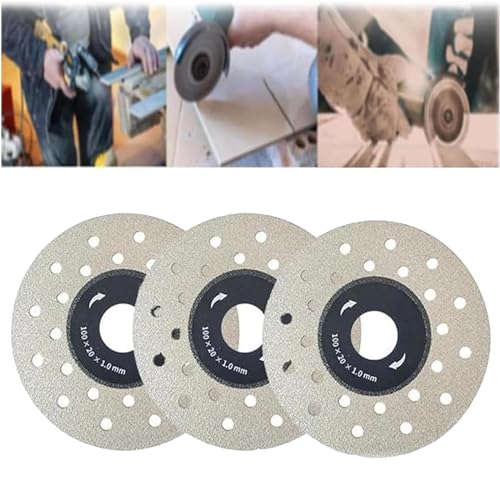 4-Inch Porous Widened Cutting Blade for Stone Ceramic, Ceramic Tile and Rock Slab Cutting and Grinding Disc,Diamond Tile Cutting Grinding Wheel Disc for Angle Grinder (3Pcs) von ERISAMO