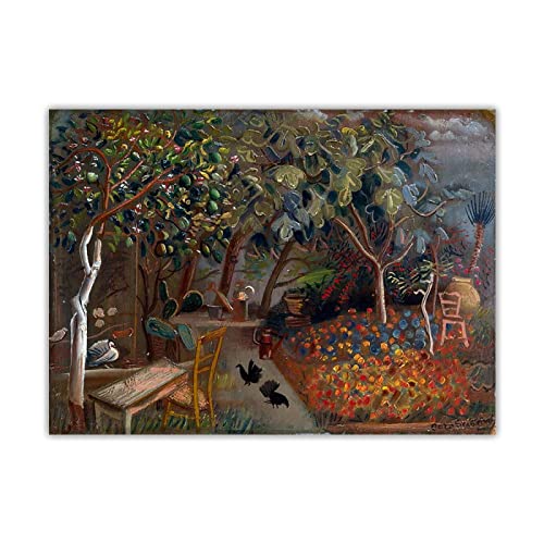 Boris Grigoryev Gemälde Premium Leinwanddruck "Borisella, die Villa des Künstlers in Cagnes sur Mer" auf Leinwanddruck. Kunstdruck Auf- Deko Bilder auf Leinwand 50x70cm Ungerahmt von ERJIE