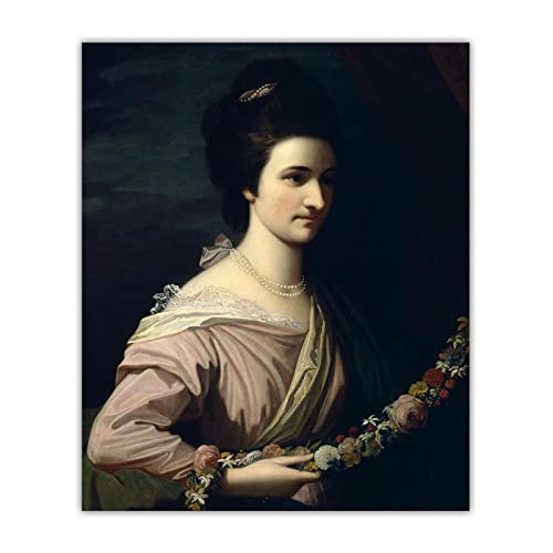 Leinwand Kunst Gemälde Benjamin West "Miss Elizabeth Milward" auf Leinwanddruck. Wanddekoration auf Leinwand-Bild Ölgemälde auf Leinwand 40x48cm Ungerahmt von ERJIE