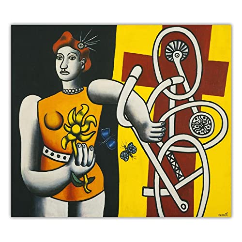 Leinwand Kunst Gemälde Fernand Leger Malerei "Big Julie" auf Leinwanddruck. Wanddekoration auf Leinwand-Bild Ölgemälde auf Leinwand 50x55cm Ungerahmt von ERJIE