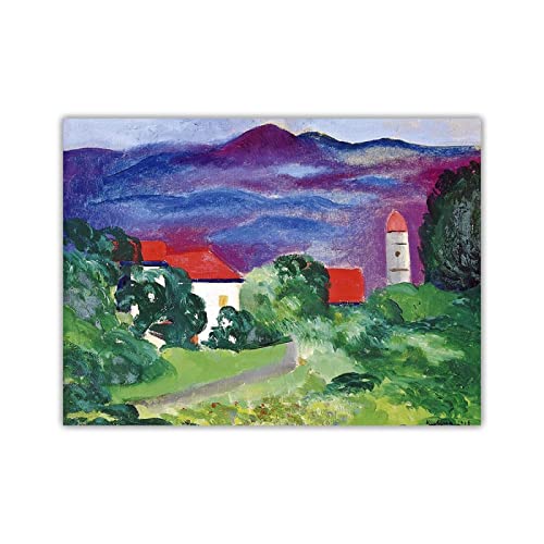 Leinwand Kunst Gemälde Moise Kisling Gemälde "Saint Tropez 1918" auf Leinwanddruck. Wanddekoration auf Leinwand-Bild Ölgemälde auf Leinwand 30x39cm Ungerahmt von ERJIE