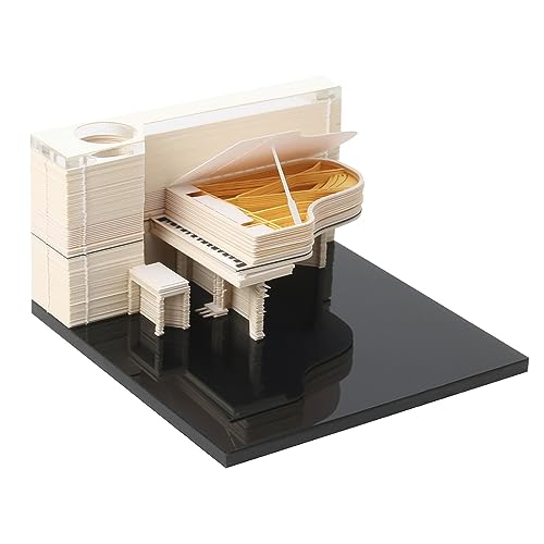 3D-Haftnotizen Klavier Notizblöcke, 150 Blatt Memoblöcke, Musik Kunst 3D Notizblock, 3d notizblock für Kind/Liebhaber/Freunde/Ehefrau/Student Geschenke (Weiß) von ERKIES