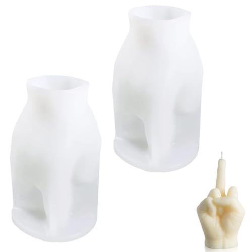 ERNZI 3D-Hand-Finger Silikonform Kerze, 2er-Pack Kerzenherstellung Set für einzigartige Kerzenkunst - Formen für Handwerk, Ornamente, Fondant, Duftkerzen und Seifen von ERNZI