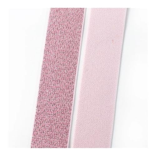 ERQIAO 3/5/10 Meter, 25–50 mm, Seiden-Nylon, elastisches Band, Polyester-Gurtband, Gummiband, DIY-Bund, Kleidergürtel, Nähzubehör (Rosa, 10 m _ 25 mm) von ERQIAO