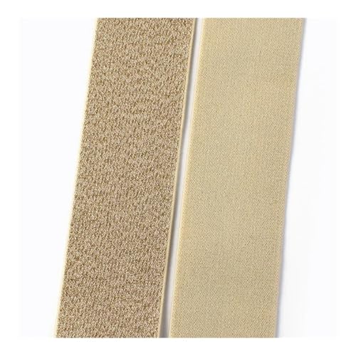 ERQIAO 3/5/10M 25mm-50mm Nylon Seide Elastisches Band Elastisches Band Elastisches Band Elastisches Band für DIY Handwerk Gürtel Nähzubehör (Beige, 10Meter_40mm) von ERQIAO