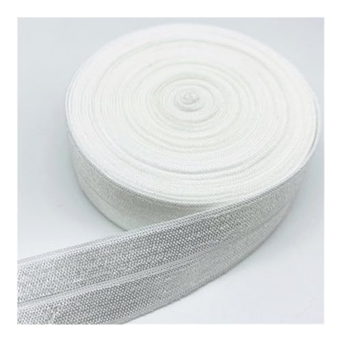 ERQIAO Elastisches Band, 15 mm, 20 mm, 25 mm, elastisches Band zum Nähen, Spitzenbesatz, Taillenband, Kleidungszubehör (weiß, 2 YARDS_25 mm) von ERQIAO