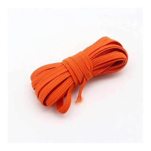 ERQIAO Gummiband 5m 10m 20m 40m 90m 6mm Gummiband zum Nähen Nähen, Gummiband für Kleidung und Nähzubehör (Orange, 90 m Volumen) von ERQIAO