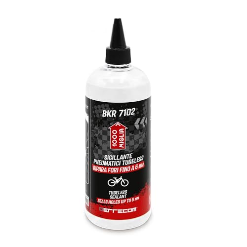 1000 Miglia BKR 7102 Flüssiges Dichtmittel für Tubeless Fahrrad, ultraleichte synthetische Latexformel für Löcher bis zu 6 mm, entfernbar mit Wasser, 1L Flasche von ERRECOM