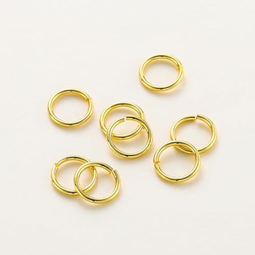 50 100/Los 14K 18K Gold Halskette offener einzelner Biegering Karabinerverschluss Verbinder Spaltring Passend für DIY Schmuckherstellung Zubehör-18K Gold, 0,7 x 4 mm 200 Stück von ERRVA