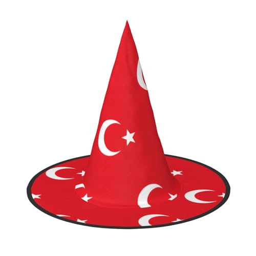 ERSDWRE Flagge der Türkei Halloween Hexenhüte Halloween Party Dekorationen für Erwachsene Hexenkostüm Zubehör von ERSDWRE