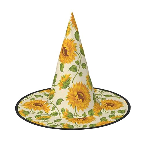 ERSDWRE Frische Sonnenblume Halloween Hexenhüte Halloween Party Dekorationen für Erwachsene Hexenkostüm Zubehör von ERSDWRE