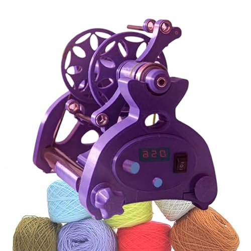 ERSINIAN Automatische Garnwickelausrüstung, Spinnradgarn mit Einer Kapazität von 120 g bis 240 g, Webspinnräder, Wollspinner, Garnwickler, Strickmaschine, Purple-digital von ERSINIAN