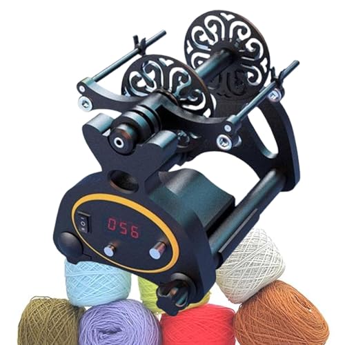 ERSINIAN Automatische Garnwickelausrüstung, Spinnradgarn mit Einer Kapazität von 120 g bis 240 g, Webspinnräder, Wollspinner, Garnwickler, Strickmaschine, Schwarz-Digital von ERSINIAN