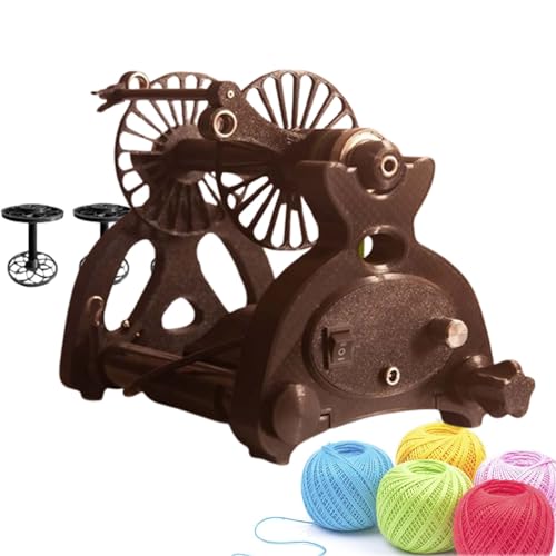 ERSINIAN Automatische Garnwickelmaschine, Mini-Wollspinnrad, elektrische Wollfaserverzwirnung, Strickwollgarnwickler, Höchstgeschwindigkeit 800 U/min, Wollspinner, Schwarz-Unzählige von ERSINIAN