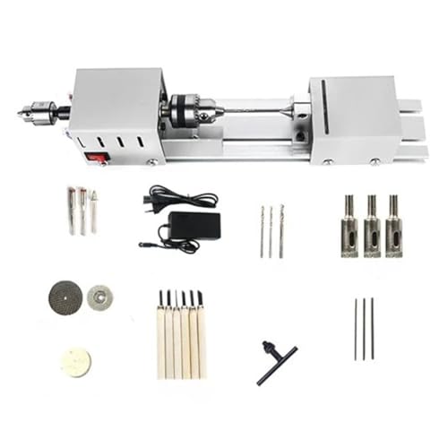 ERSINIAN Elektrische Mini-Drehmaschine für Holzperlen, Schleif-, Polier- und Poliermaschine, elektrische Perlendrehmaschine für die Holzbearbeitung(110V-2) von ERSINIAN