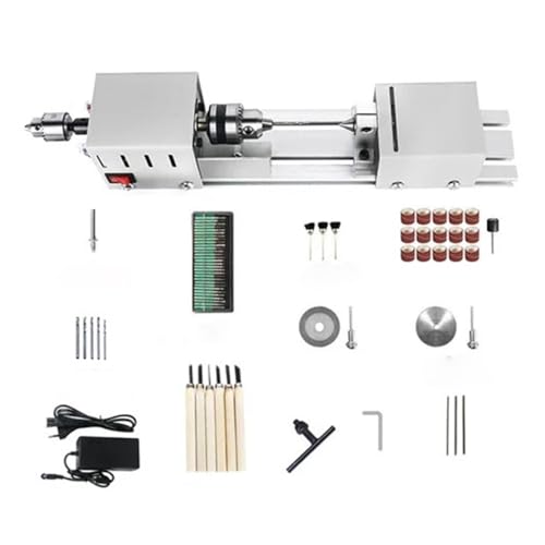 ERSINIAN Elektrische Mini-Drehmaschine für Holzperlen, Schleif-, Polier- und Poliermaschine, elektrische Perlendrehmaschine für die Holzbearbeitung (110 V-3) von ERSINIAN