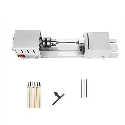 ERSINIAN Elektrische Mini-Drehmaschine für Holzperlen, Schleif-, Polier- und Poliermaschine, elektrische Perlendrehmaschine für die Holzbearbeitung (ohne Strom) von ERSINIAN