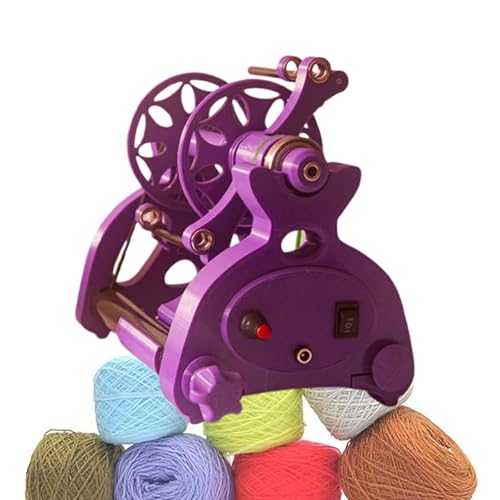 ERSINIAN Mini-Elektrospinnrad, Strickmaschine mit Fußschalter, 800 U/min automatischer Garnspinner, Spinnradgarn, Strickmaschine, Trommelkarde, Lila-zahllos von ERSINIAN