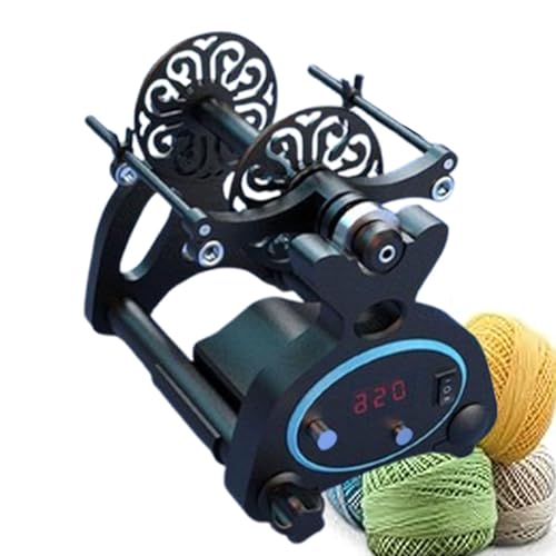 ERSINIAN Mini-Elektrospinnrad, Strickmaschine mit Fußschalter, 800 U/min automatischer Garnspinner, Spinnradgarn, Strickmaschine, Trommelkarde, Schwarz-Digital von ERSINIAN