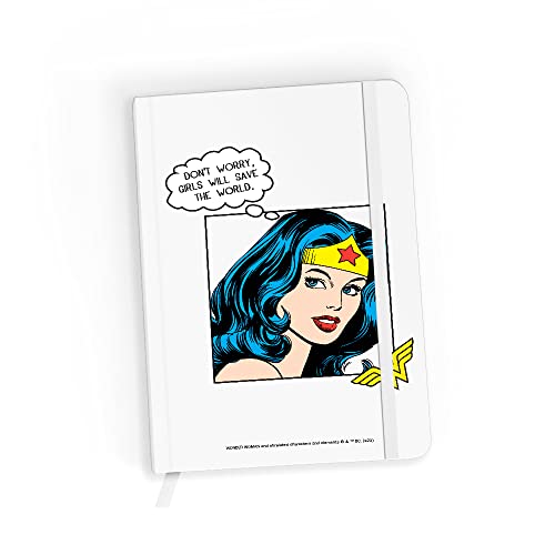 ERT GROUP Original und offiziell lizenziert von DC Notizbuch, Muster Wonder Woman 028 white, mit liniertes Papier, A5 von ERT GROUP