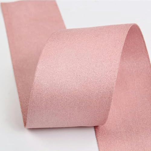 25 mm 2 Hirschledersamt-Baumwollband Schleifenband Schleife Weihnachtsband Geschenkband 10–50 Yards-Rosa-10 Yards Bänder von ERTUUO