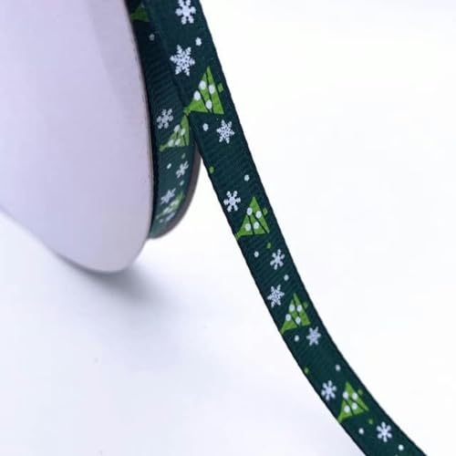 3 Rollen 3/8" 10 mm 5 Yards Druck Schneeflocke Weihnachtsbaum Muster Ripsband DIY Bowknot Bekleidung Nähen (50 Farben zur Auswahl)-16 von ERTUUO