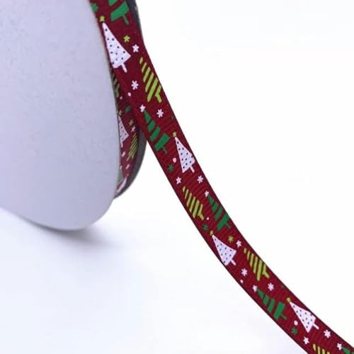 3 Rollen 3/8" 10 mm 5 Yards Druck Schneeflocke Weihnachtsbaum Muster Ripsband DIY Bowknot Bekleidung Nähen (50 Farben zur Auswahl)-46 von ERTUUO