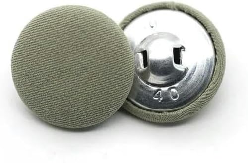 30 Stück, 15–30 mm, runde, mit Samtstoff überzogene Knöpfe zum Selbernähen und Basteln, dekoratives Zubehör für Kleidung und Kissendekor, Hellgrün, 30 mm, 30 Stück von ERTUUO