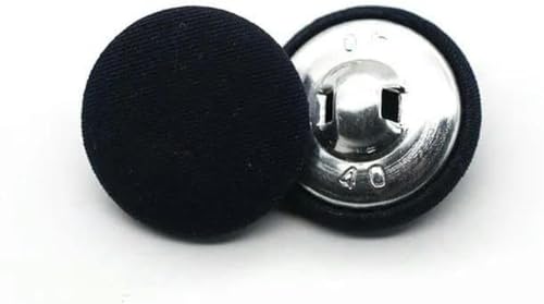 30 Stück, 15–30 mm, runde, mit Samtstoff überzogene Knöpfe zum Selbernähen und Basteln, dekoratives Zubehör für Kleidung und Kissendekor, Marineblau, 20 mm, 30 Stück von ERTUUO