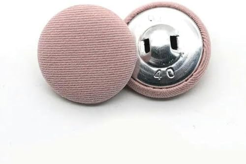 30 Stück, 15–30 mm, runde, mit Samtstoff überzogene Knöpfe zum Selbernähen und Basteln, dekoratives Zubehör für Kleidung und Kissendekor, Rosa, 25 mm, 30 Stück von ERTUUO