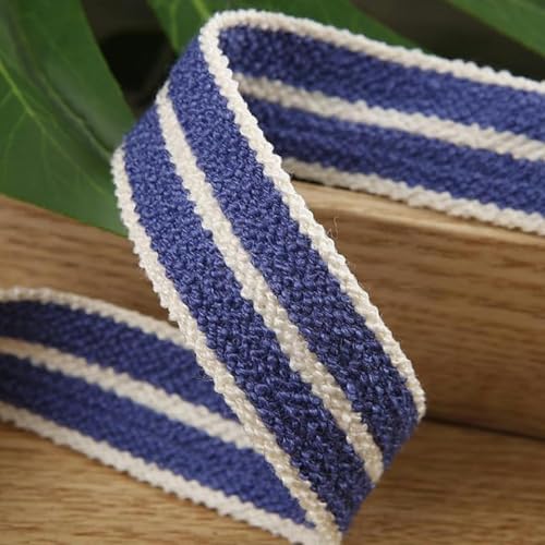 Gestreiftes Twill-Baumwollleinenband 38 mm 25 mm 16 mm 10 mm handgefertigt DIY große Schleife Haarschmuck Krawatte Blumenverpackung Gurtband-006-16 mm 50 Yards von ERTUUO