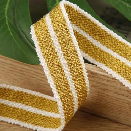 Gestreiftes Twill-Baumwollleinenband 38 mm 25 mm 16 mm 10 mm handgefertigt DIY große Schleife Haarschmuck Krawatte Blumenverpackung Gurtband-008-10 mm 100 Yards von ERTUUO