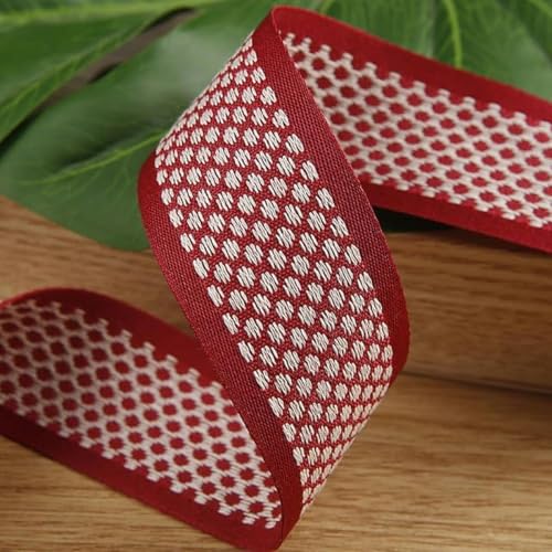 Gewebtes, gestricktes Baumwollband, klassisches Jacquard-Gurtband, handgefertigt, Verpackungsstreifen, DIY-Geschenk, Backen, dekorative Haaraccessoires-013-10 mm, 150 Yards von ERTUUO