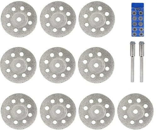 Diamant-Trennscheiben für Winkelschleifer ， 12-teiliges Set, 20 mm, 22 mm, 25 mm, 30 mm, Diamantsägeblatt mit Dorn for Rotationswerkzeuge, Mini, 22 mm(22mm) von ERVDKXCOI