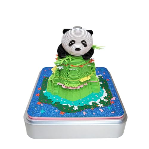 ERVDKXCOI Abreißbarer 3D-Papierkunst-Notizblock-Tischkalende 3D-Haftnotizen, Panda-Kalender, Dies ist EIN handgerissenes Papierskulptur-Kunstwerk, als Schreibtischdekoration und Heimgeschenk von ERVDKXCOI