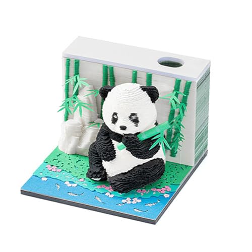 ERVDKXCOI Abreißbarer 3D-Papierkunst-Notizblock-Tischkalende Abreißkalender 2025, 3D-Kalender aus Papier mit Panda-Motiv, geeignet, Tischdekoration. von ERVDKXCOI