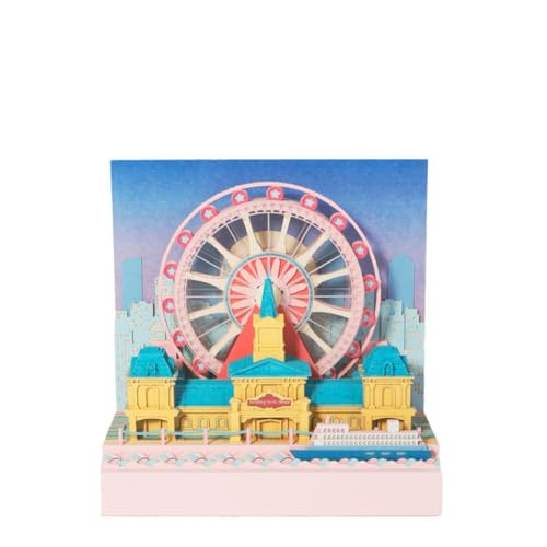 ERVDKXCOI Abreißbarer 3D-Papierkunst-Notizblock-Tischkalende Artsy Pads, dreidimensionales 3D-Riesenrad-Notizbuch mit Papierschnitzerei, Geschenkornament, geeignet for das Home-Office von ERVDKXCOI