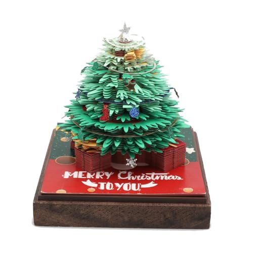 ERVDKXCOI Abreißbarer 3D-Papierkunst-Notizblock-Tischkalende Papierskulptur Weihnachtsbaum 3D-Kalender, Silhouettenkalender, Papierskulptur Schreibtischdekoration, Büro-Schreibtisch-Notizblock(Green) von ERVDKXCOI