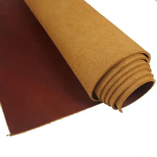 ERVDKXCOI Erste Schicht Rindsleder pflanzlich gegerbtes Lede Echtes Rindsleder Stoff Vollnarbiges pflanzlich gegerbtes Lederstück Erste Schicht Material DIY Lederhandwerk for Sofaschuh(30cm x 120cm) von ERVDKXCOI