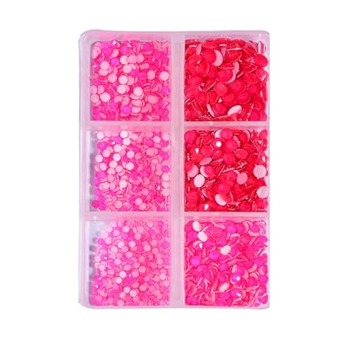 ERVDKXCOI Hotfix Strasssteine, Harzkristall Flacher Rücken S 1440 stücke Glitter Neon Hot Fix Strass Strass Diamant DIY Nähzubehör Kristalle Diamantes(Rose Box,Boxed) von ERVDKXCOI