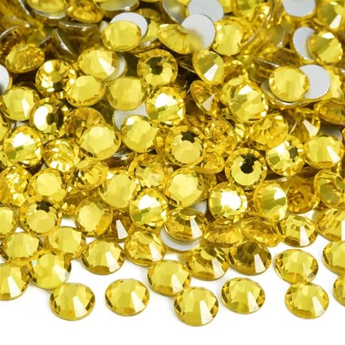 ERVDKXCOI Hotfix Strasssteine, Harzkristall Flacher Rücken S Strasssteine ​​Kristall Nicht Hotfix Strasssteine ​​Nägel Diamant Kristalle for Nagel Charms Nail Art Kleid(Citrine,SS20 1440pcs) von ERVDKXCOI