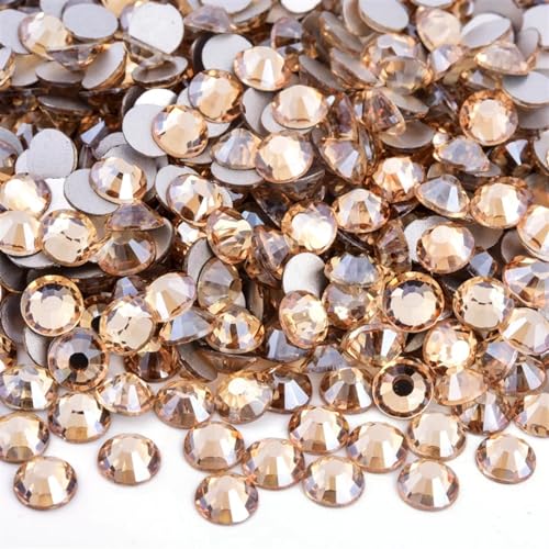 ERVDKXCOI Hotfix Strasssteine, Harzkristall Flacher Rücken S Strasssteine ​​Kristall Nicht Hotfix Strasssteine ​​Nägel Diamant Kristalle for Nagel Charms Nail Art Kleid(Gold Champagne,SS20 1440pcs) von ERVDKXCOI