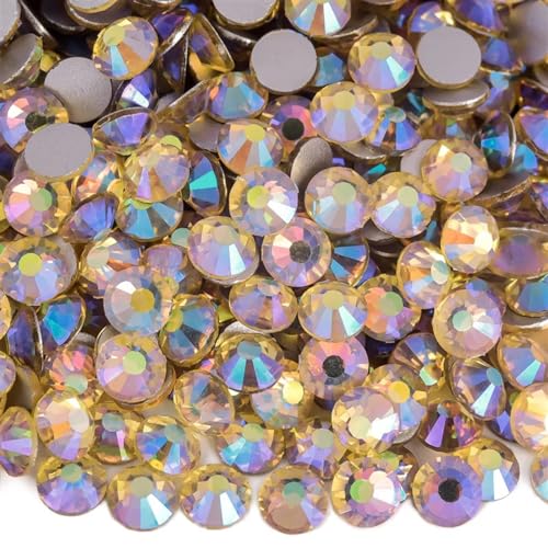 ERVDKXCOI Hotfix Strasssteine, Harzkristall Flacher Rücken S Strasssteine ​​Kristall Nicht Hotfix Strasssteine ​​Nägel Diamant Kristalle for Nagel Charms Nail Art Kleid(Jonquil Ab,SS12 1440pcs) von ERVDKXCOI