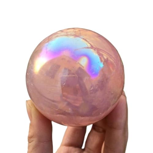 ERVDKXCOI Kristallkugel mit Ständer,Edelsteinkugel,Meditati 1Pcs Angel Aura Rose Quartz Crystals Ball Natural Stones and Minerals Gemstone Sphere Home Decoration Feng Shui Crafts(40 50mm) von ERVDKXCOI