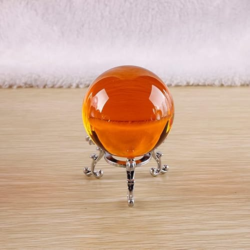 ERVDKXCOI Kristallkugel mit Ständer,Edelsteinkugel,Meditati 1Pcs Crystal Decoration Transparent Ball Crystal Sphere Home Desktop Decor Ornament Crystal Glass Ball for Photography Prop Tool(Amber,5cm) von ERVDKXCOI