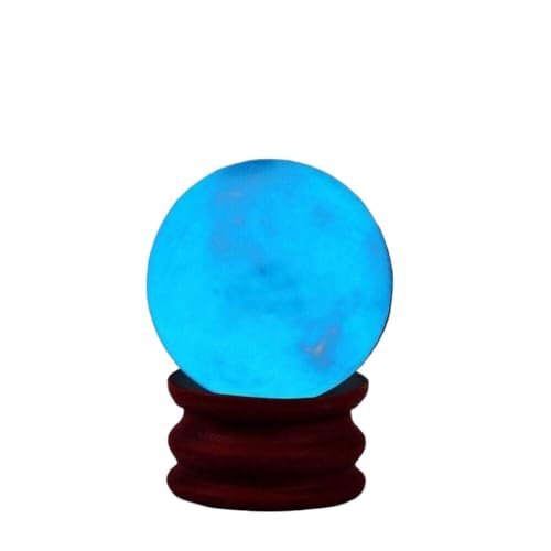 ERVDKXCOI Kristallkugel mit Ständer,Edelsteinkugel,Meditati 1Pcs Dia 35MM Blue Luminous Quartz Crystal Sphere Ball Round Stone Glow In The Dark Stone with Base von ERVDKXCOI