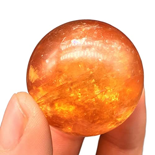 ERVDKXCOI Kristallkugel mit Ständer,Edelsteinkugel,Meditati 1Pcs Natural Citrine Calcite Quartz Crystal Dia 40mm Sphere Ball Gemstone von ERVDKXCOI