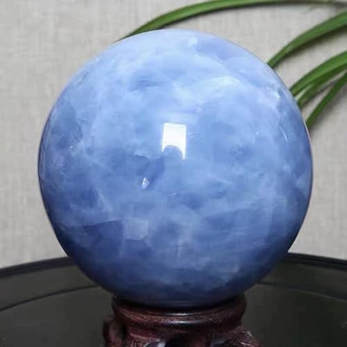 ERVDKXCOI Kristallkugel mit Ständer,Edelsteinkugel,Meditati 1Pcs Natural Crystal Blue Celestite Crystal 30-85mm Sphere Ball Stone with Free Stand(50 55mm) von ERVDKXCOI